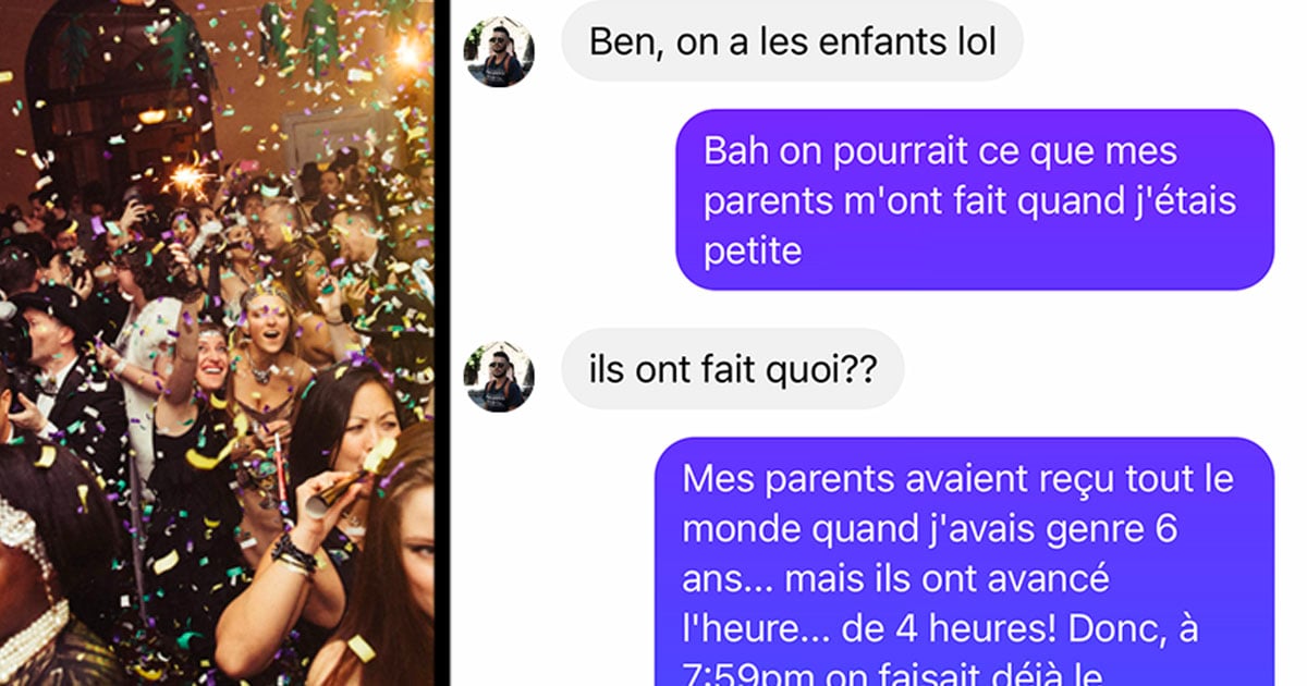 Une fille au Québec donne un truc aux parents pour qu’ils puissent faire le party toute la nuit le 31 décembre
