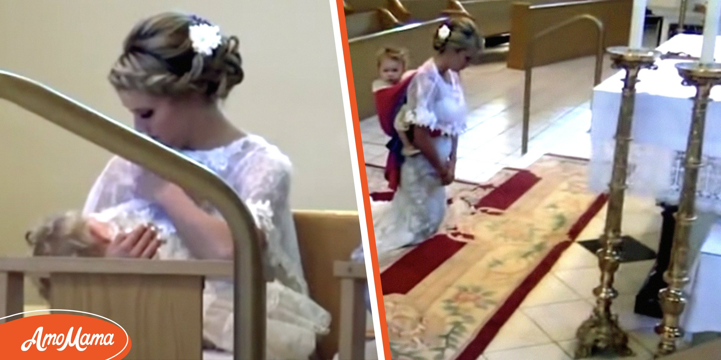 Une mariée originaire de l’Ohio “porte” sa fille au lieu de son voile et échange ses vœux tout en allaitant