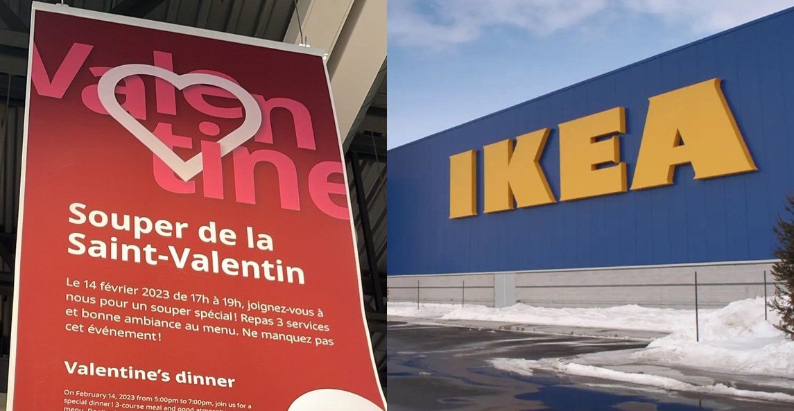 IKEA organise un souper pour la Saint-Valentin dans son restaurant