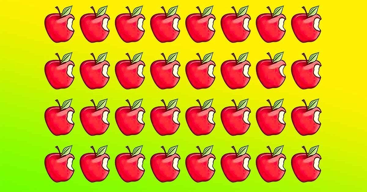 Dans cette image, une pomme est différente : pourrez-vous la retrouver en moins de 10 secondes ?