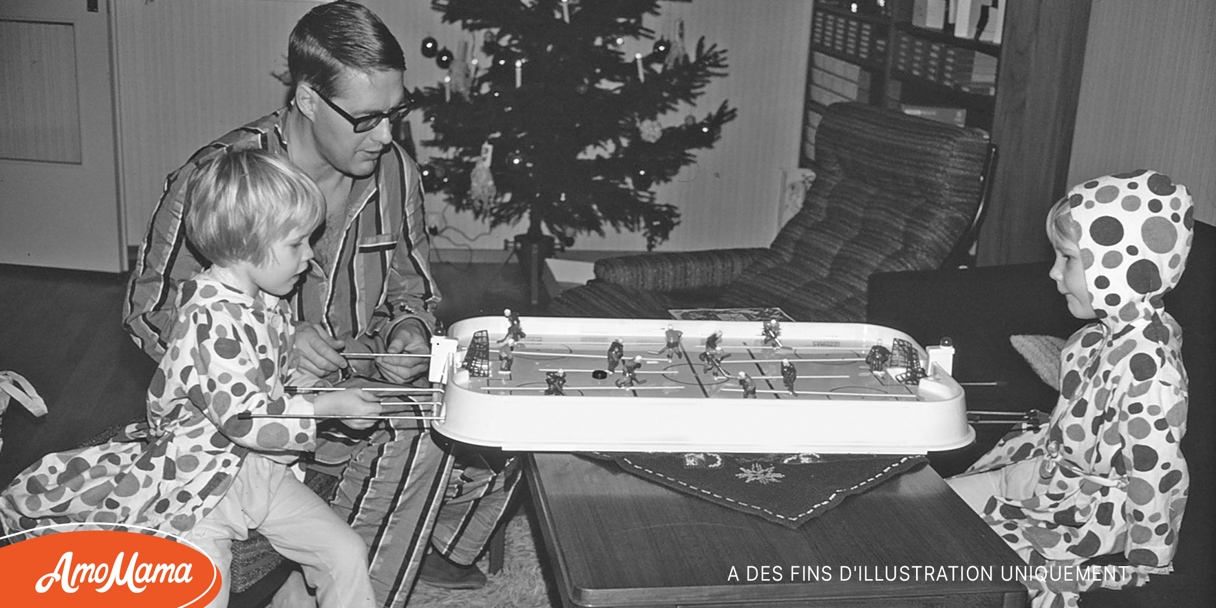 Des jumelles reçoivent pour Noël une vieille table de hockey de la part de leur père veuf, des années plus tard, elle contribue à lui sauver la vie