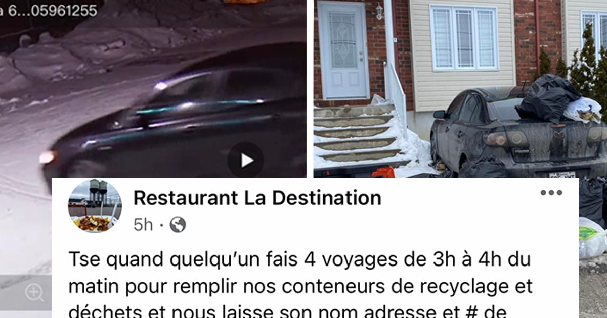 Un Restaurant au Québec se venge car une personne est allée déverser tous ses déchets dans leur conteneur