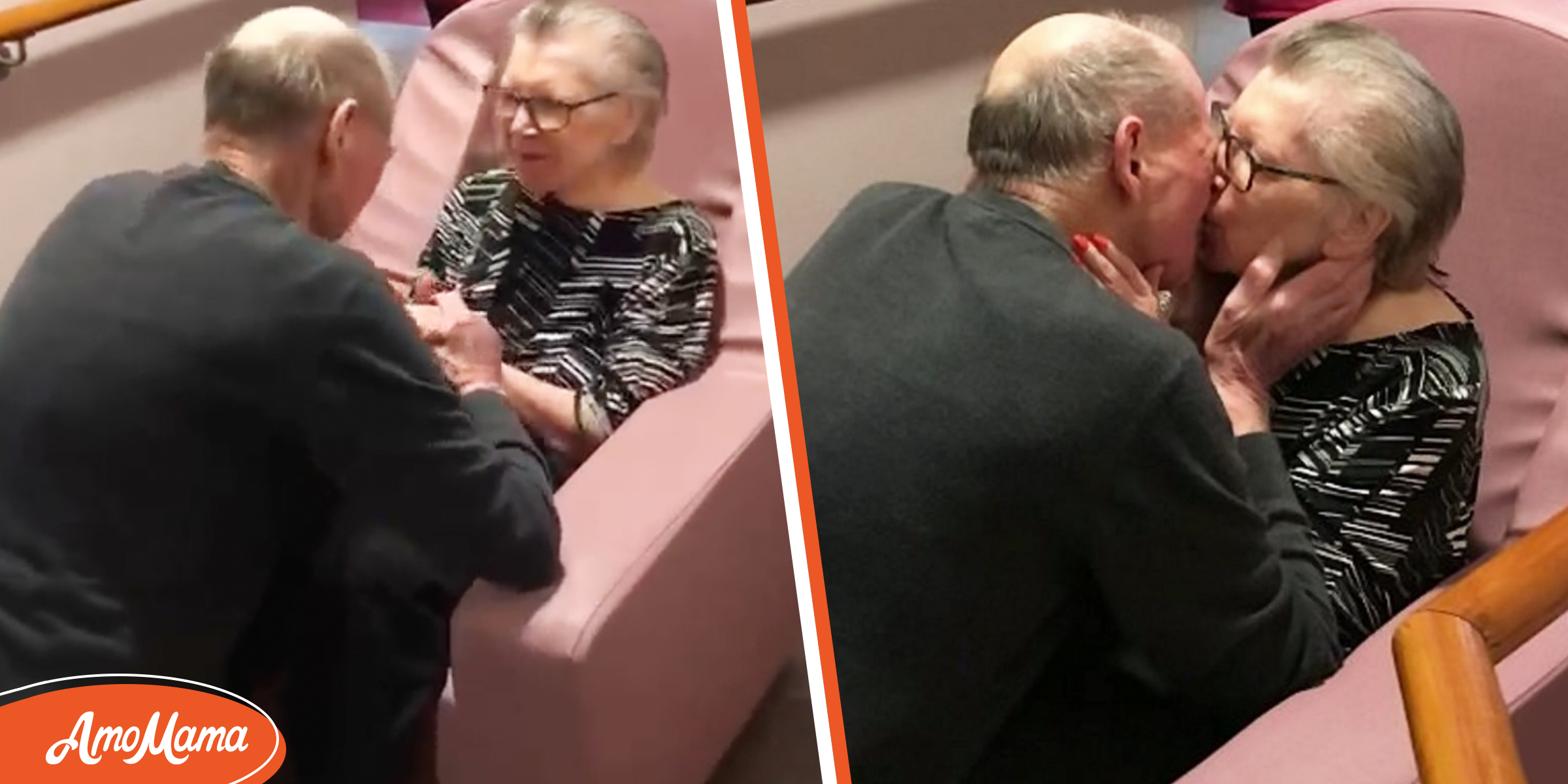 Un mari surprend sa femme en emménageant dans sa maison de retraite et l’embrasse à genoux après des mois de séparation