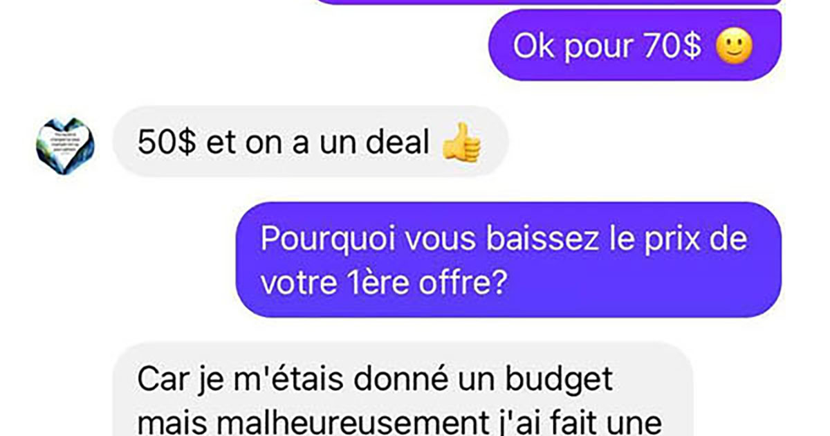 Le pire négociateur sur Facebook Marketplace de toute l’histoire du Québec