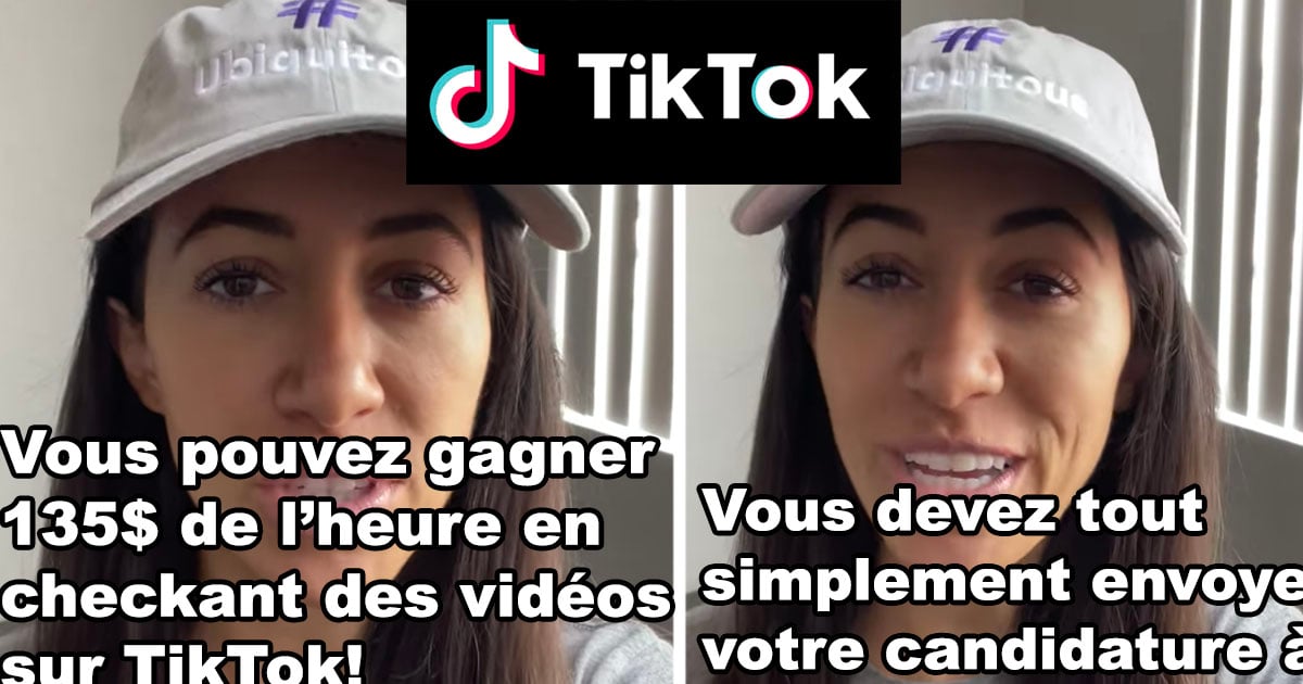 Une fille explique comment faire pour se faire payer 135$ l’heure en regardant des vidéos sur TikTok